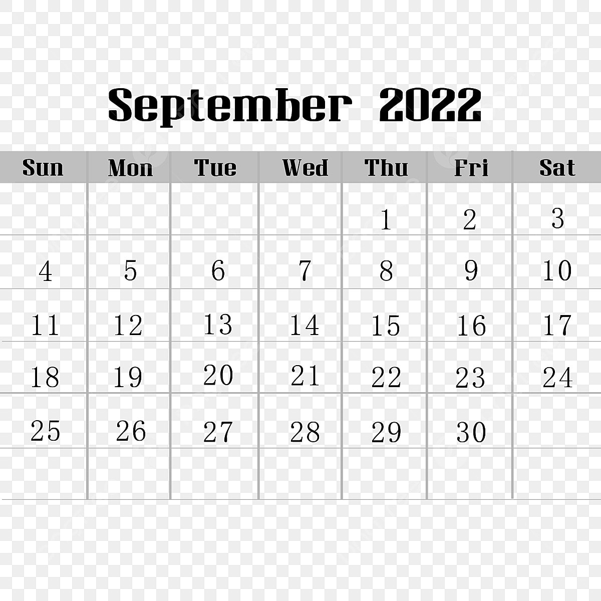 September calendar png picture september gray calendar september grey png image for free download