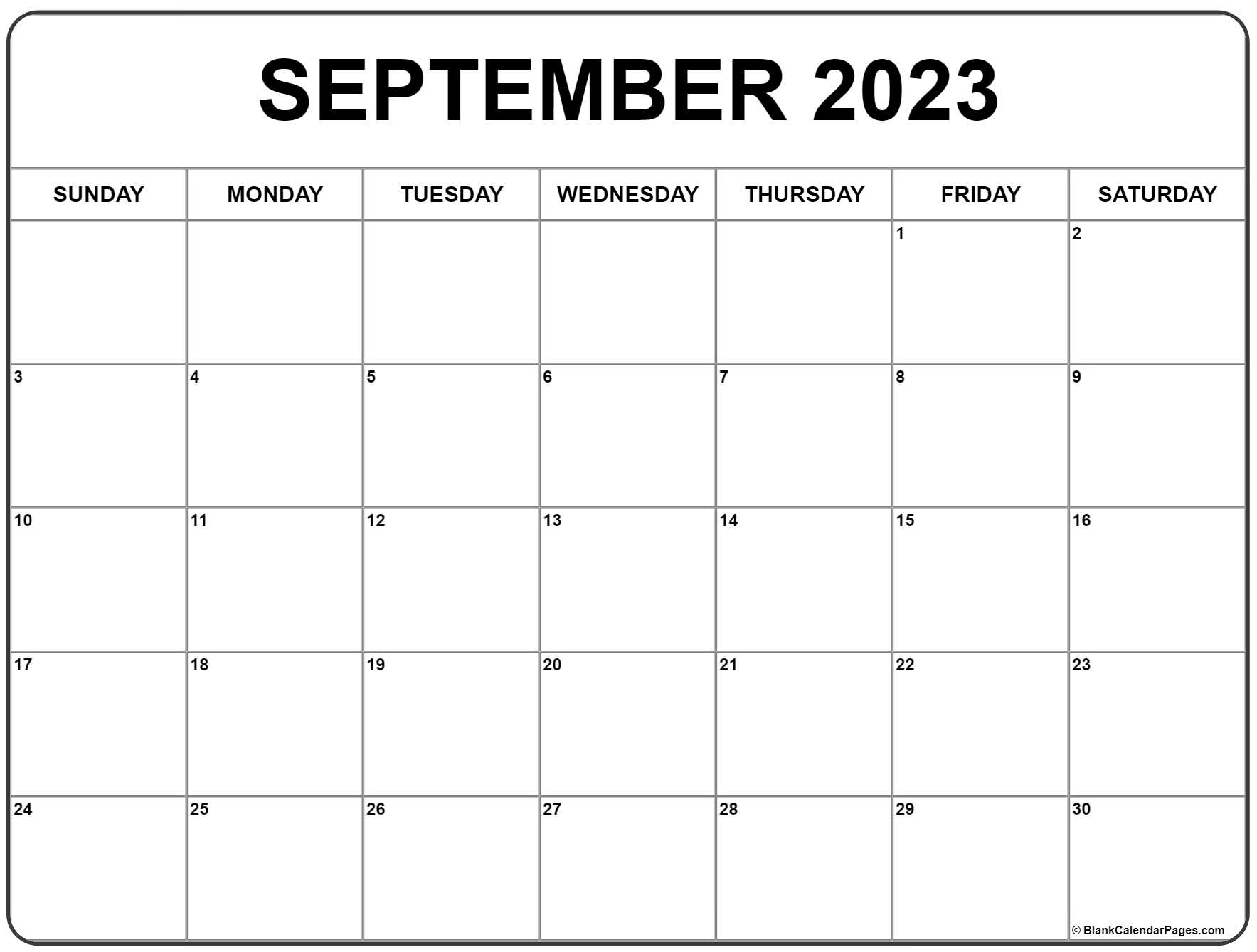 September calendar free printable calendar