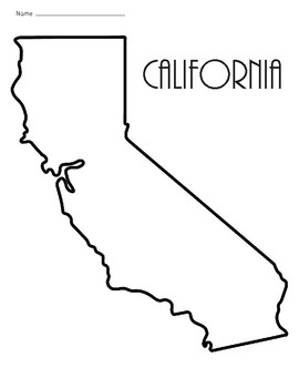 California state outline map by teacher vault tpt