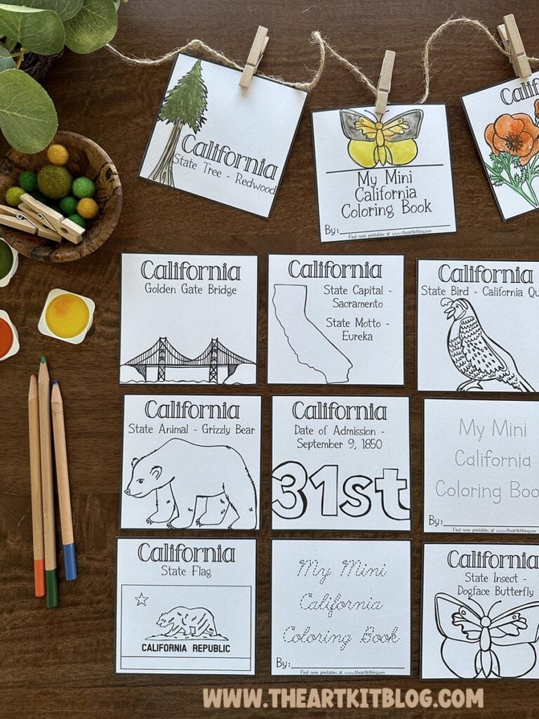 Mini california coloring pages free printable â the art kit