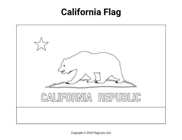 Free california flag coloring page