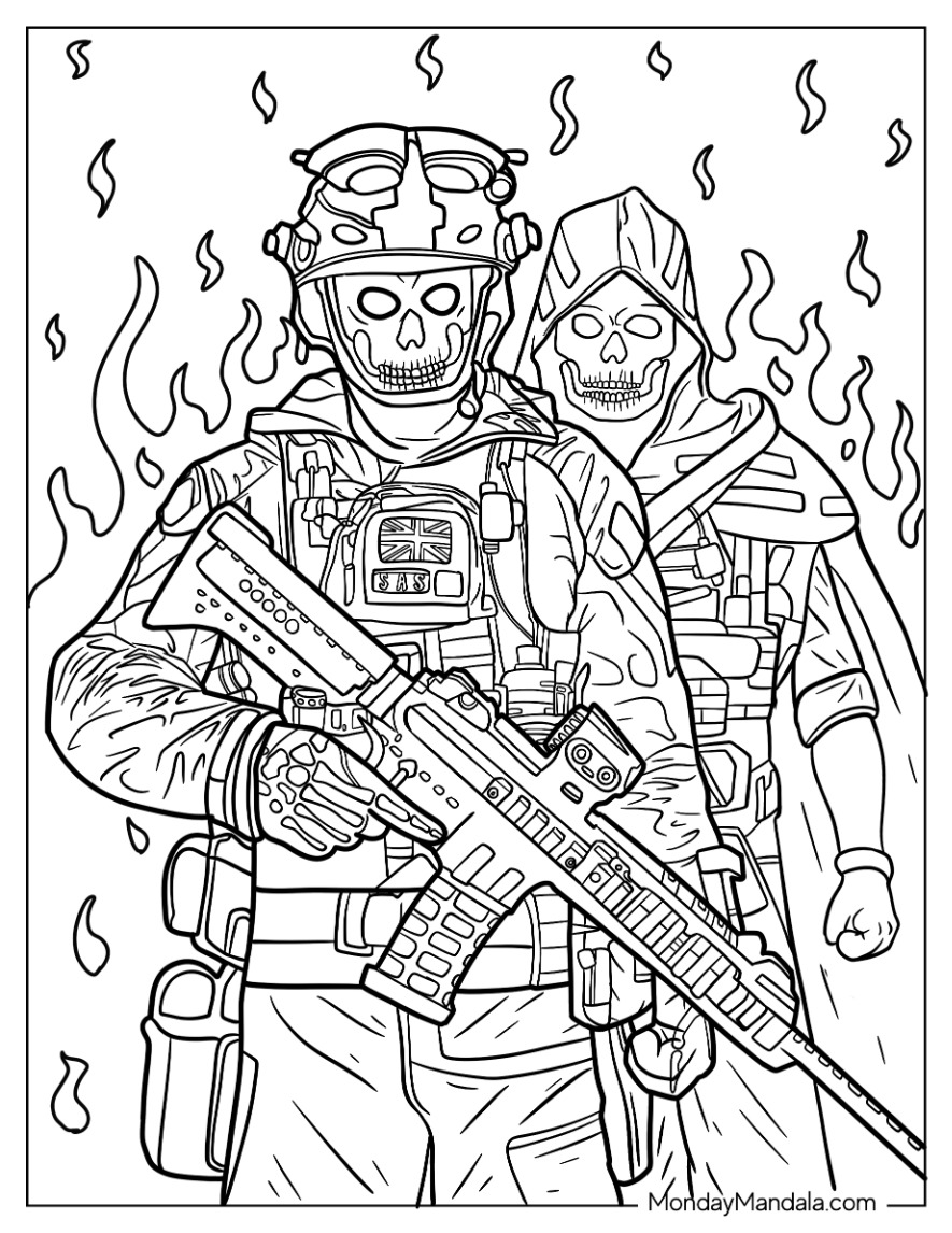 Call of duty coloring pages free pdf printables