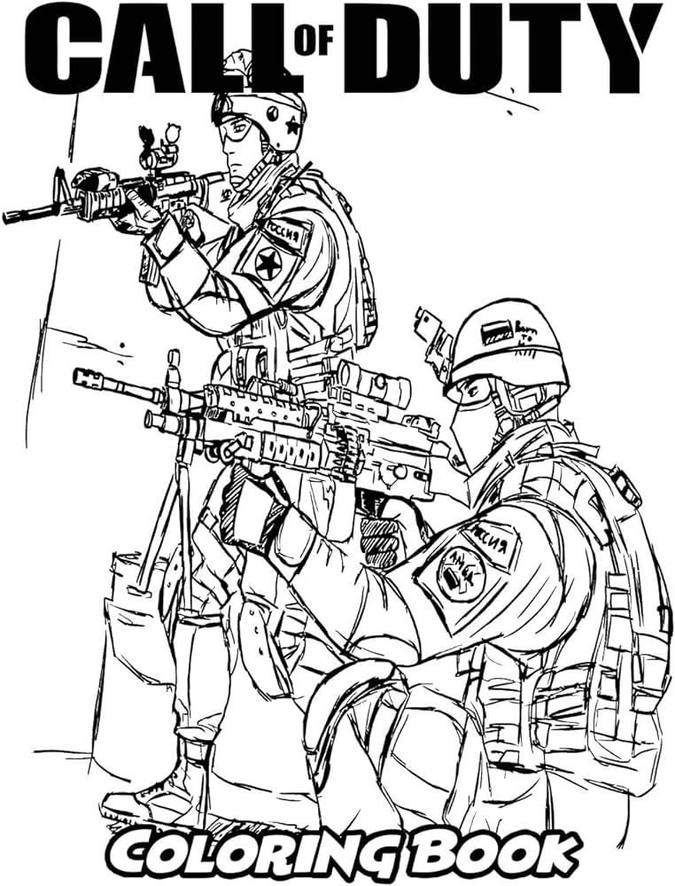 Call of duty coloring book coloring book for kids and adults activity book with fun easy and relaxing coloring pages books