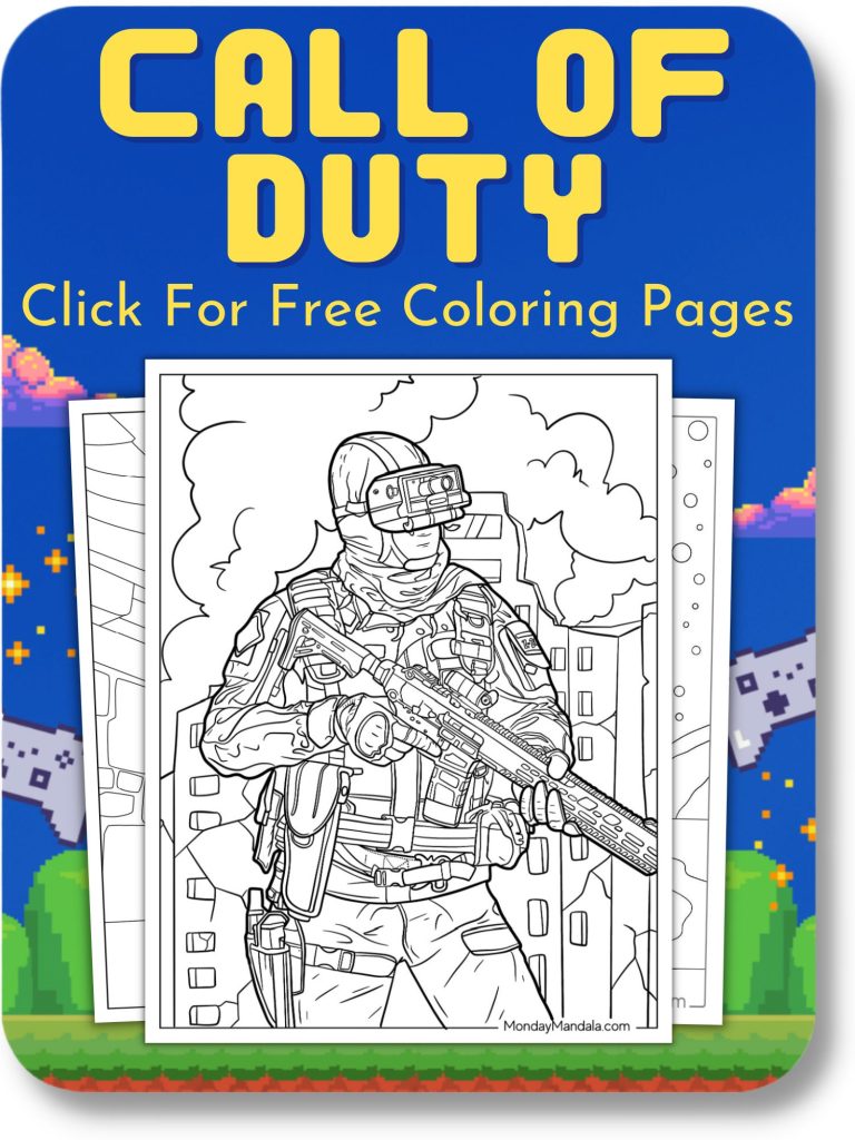 Video game coloring pages free pdf printables