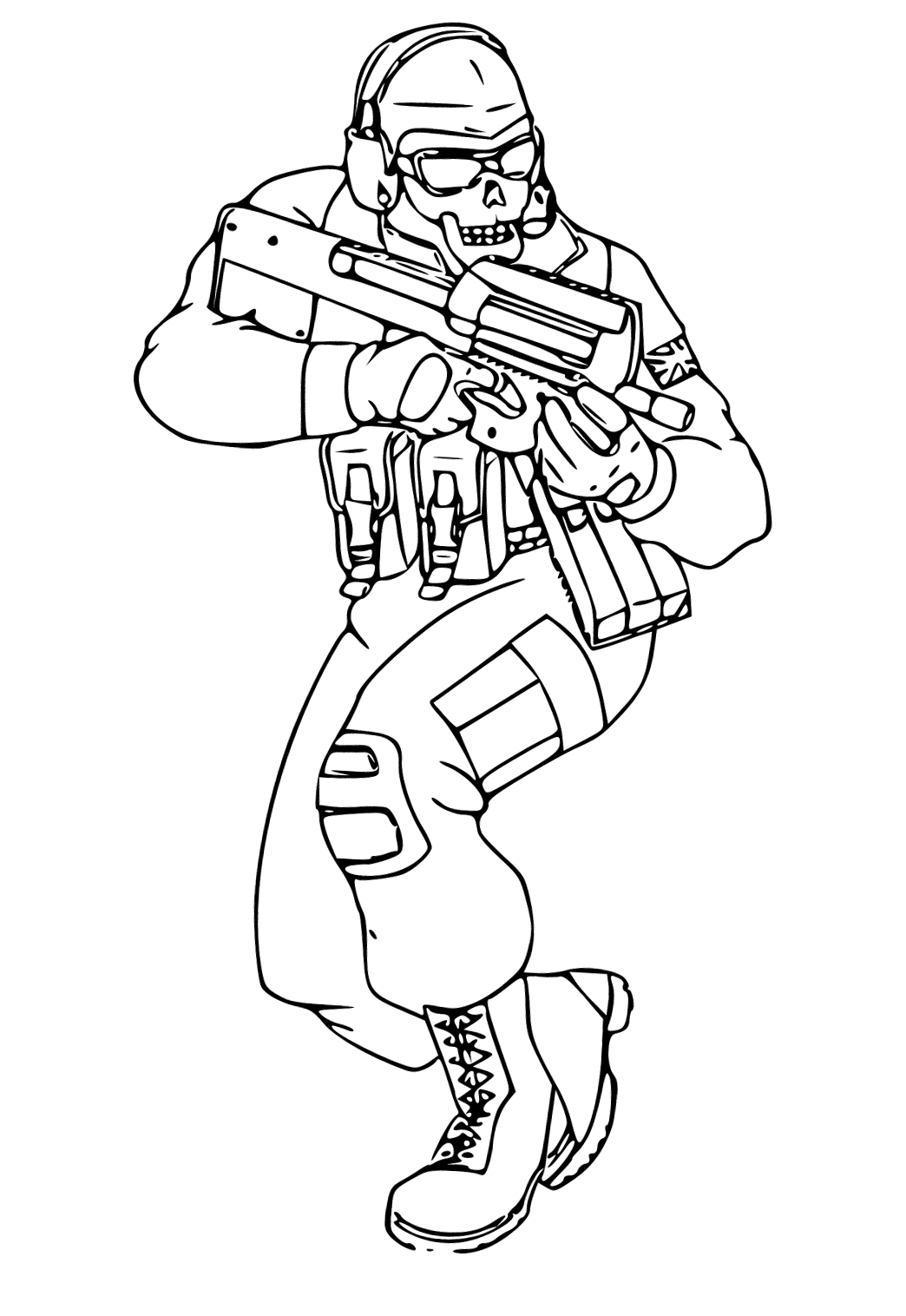 Free printable call of duty weapon coloring page for adults and kids