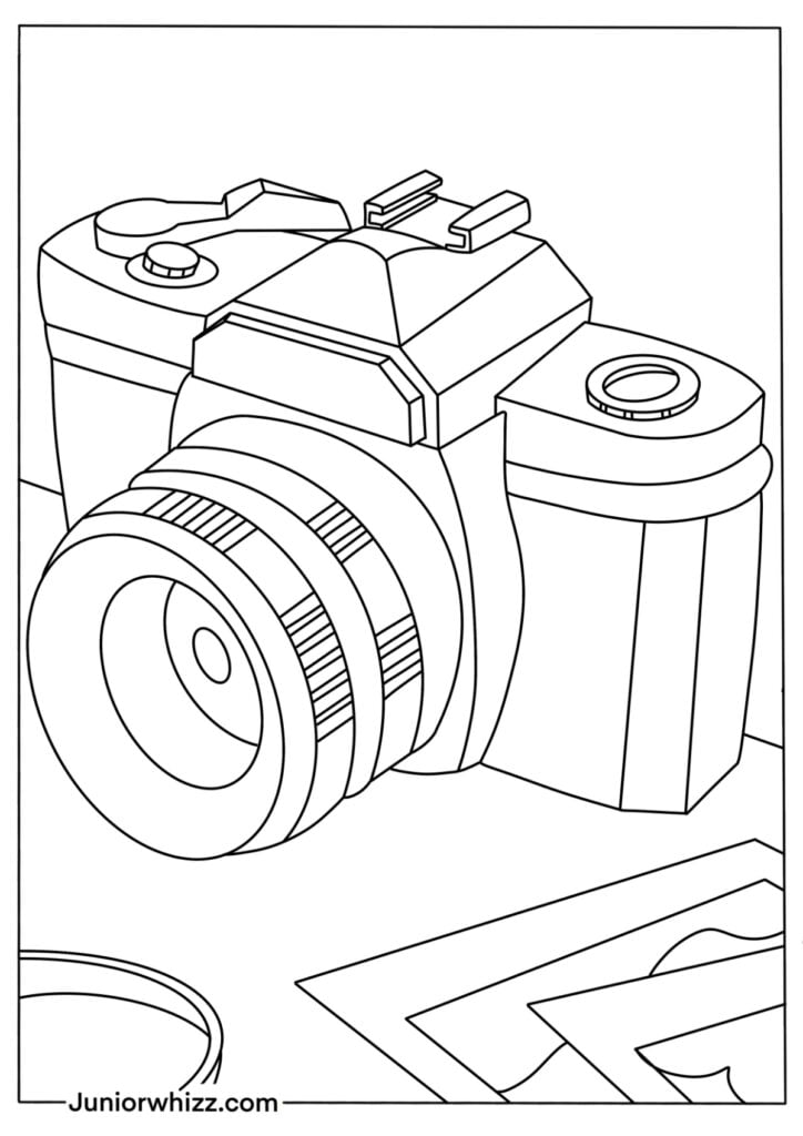 Camera coloring pages for kids free printable pdfs