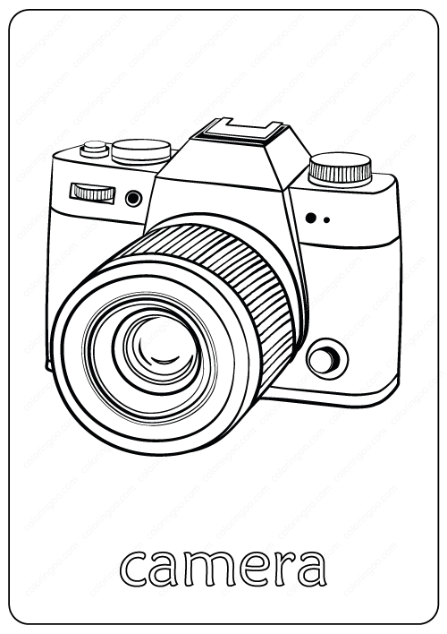 Hand drawn camera coloring pages pdf camera drawing camera painting how to draw hands