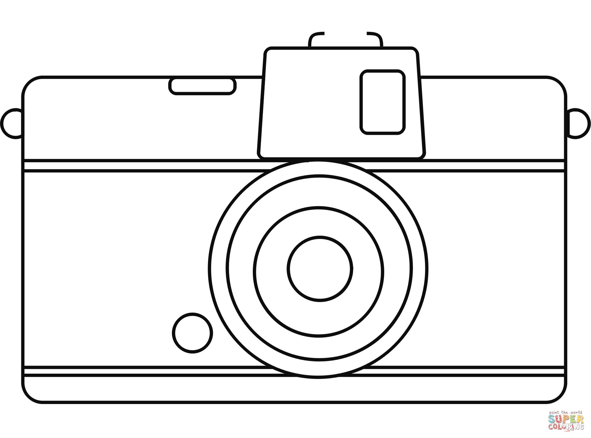 Pact camera line art coloring page free printable coloring pages