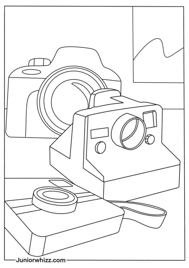 Camera coloring pages for kids free printable pdfs