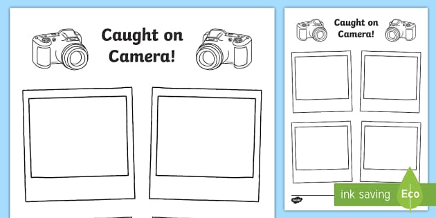 Caught on camera polaroid template teacher made