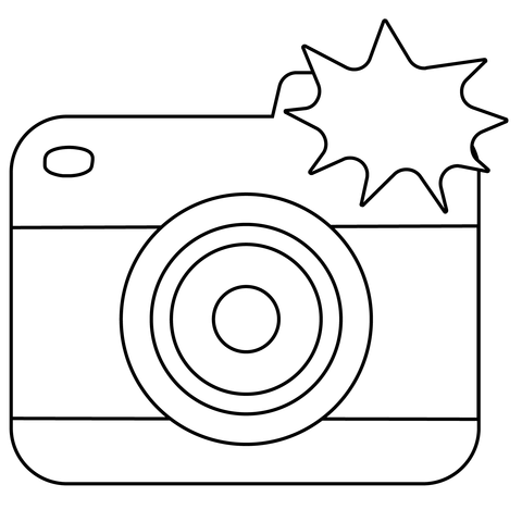 Camera with flash emoji coloring page free printable coloring pages