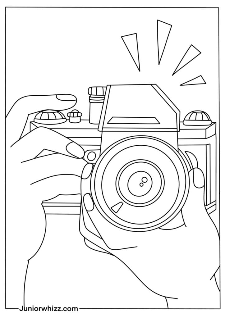 Camera coloring pages for kids free printable pdfs