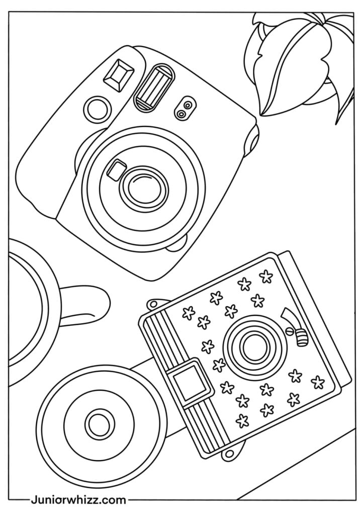 Camera coloring pages for kids free printable pdfs