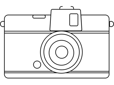 Pact camera line art coloring page free printable coloring pages