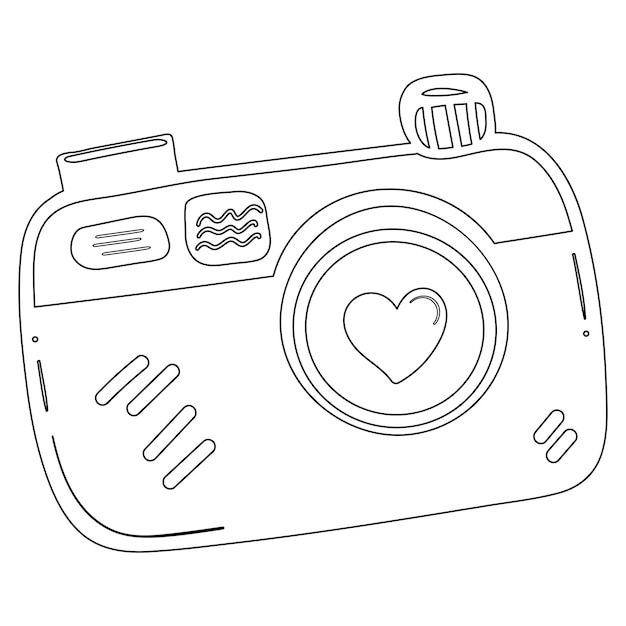 Printable camera coloring pages vectors illustrations for free download