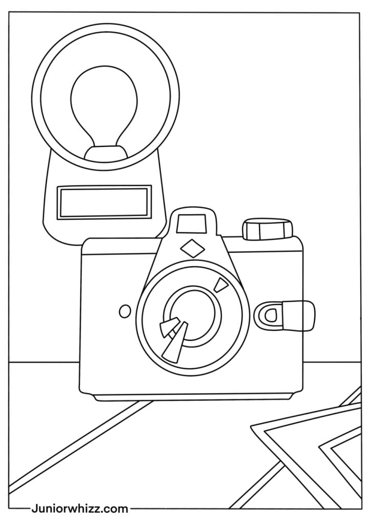 Camera coloring pages for kids free printable pdfs