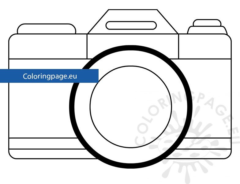 Vintage camera template coloring page