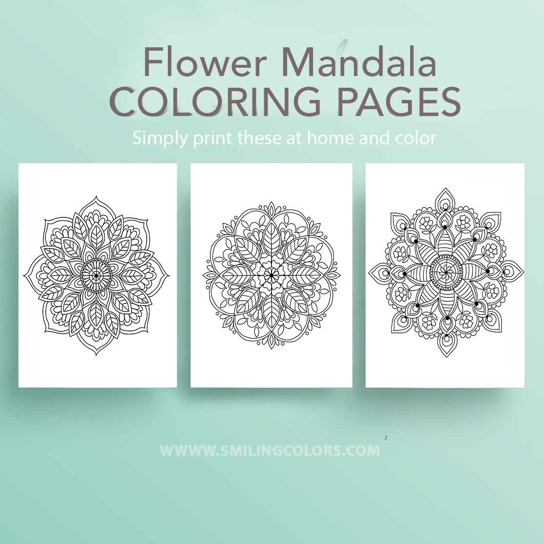 Free flower mandala coloring pages