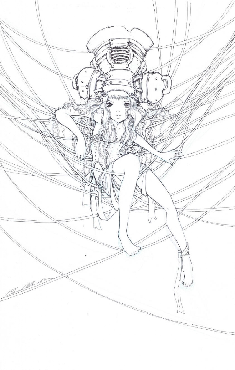 Cyberanime coloring book cover by camilla derrico in jeff singhs illustration art ic art gallery room