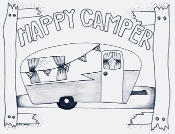 Camping coloring pages tpt