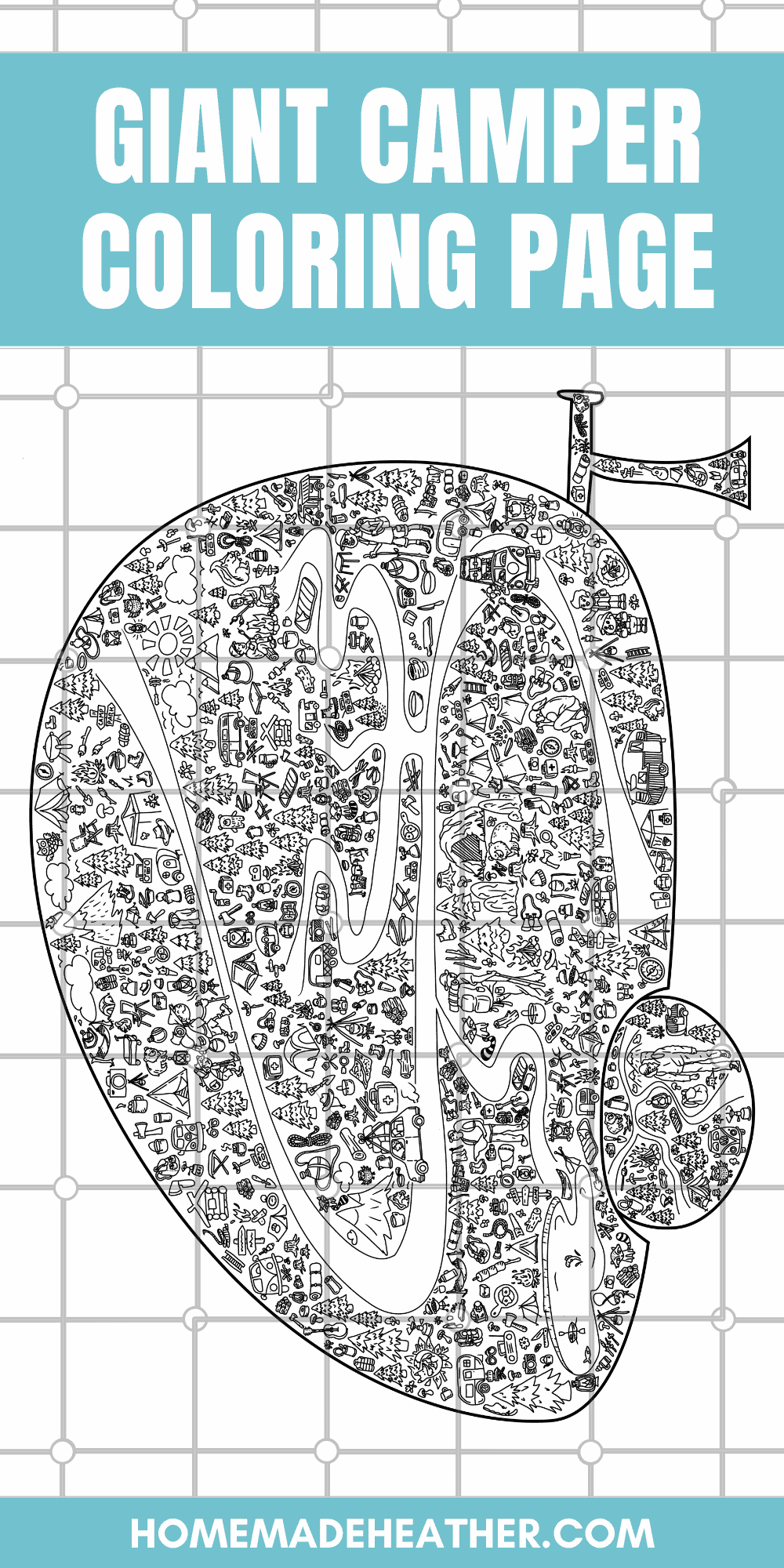 Giant camping printable coloring page homemade heather