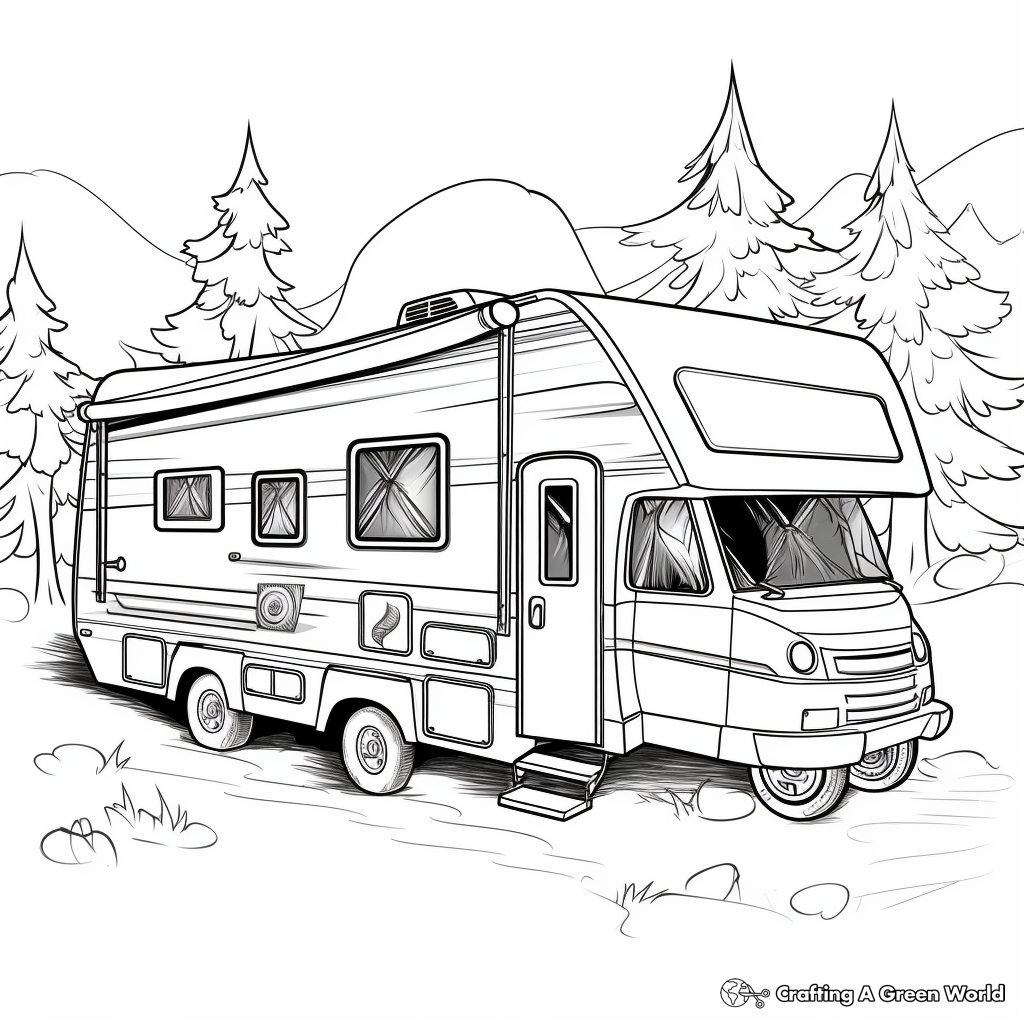 Camper rv coloring pages