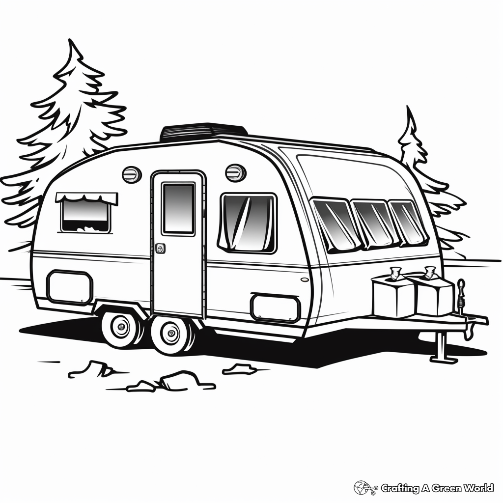 Camper rv coloring pages