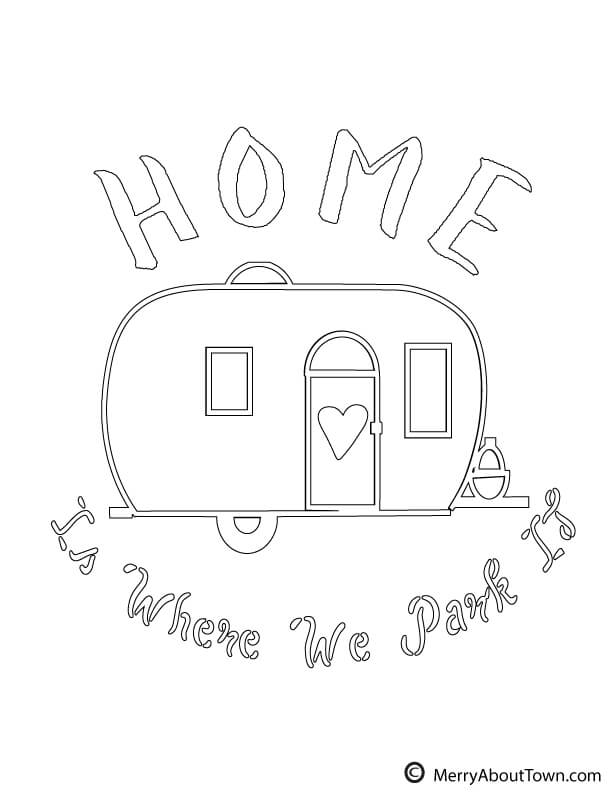 Retro camper printables to color