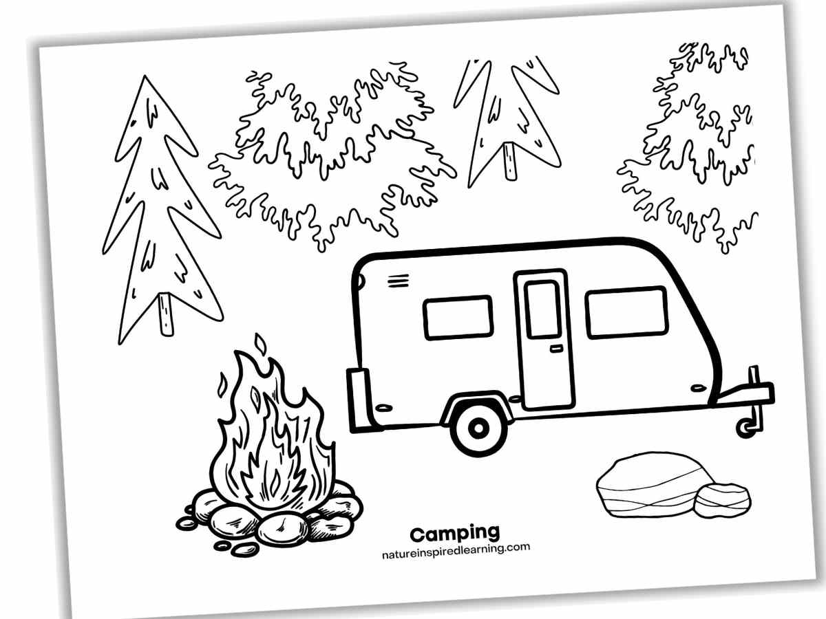 Camping coloring pages new