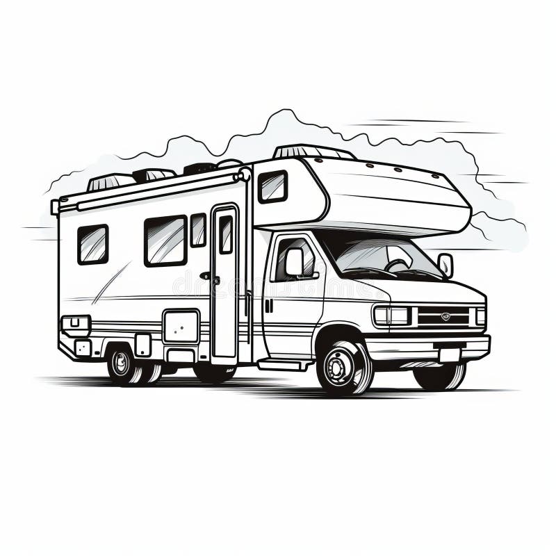 Drawing rv stock illustrations â drawing rv stock illustrations vectors clipart