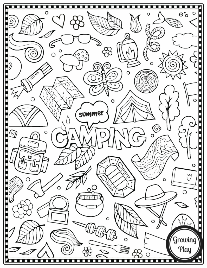 Free camping coloring pages