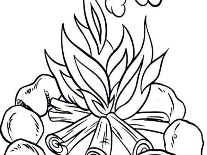 Free easy to print camping coloring pages