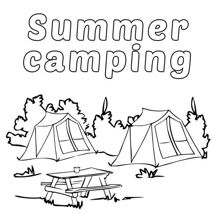 Free camping coloring pages pdf printable