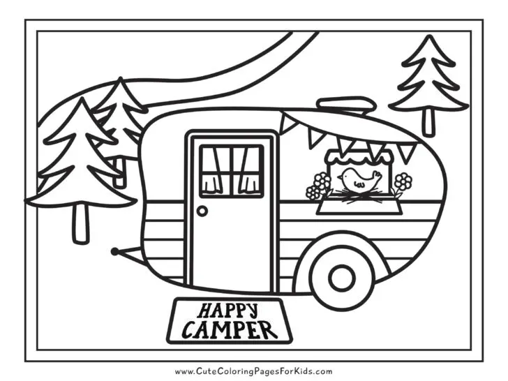 Camping coloring pages