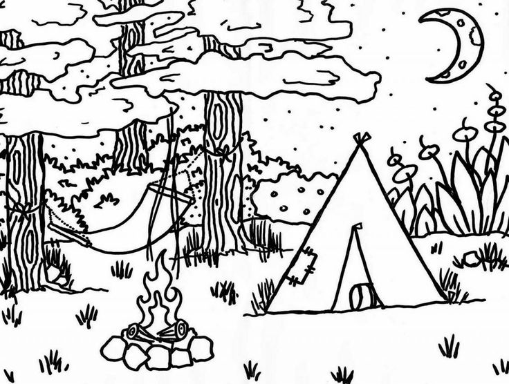 Camping coloring pages