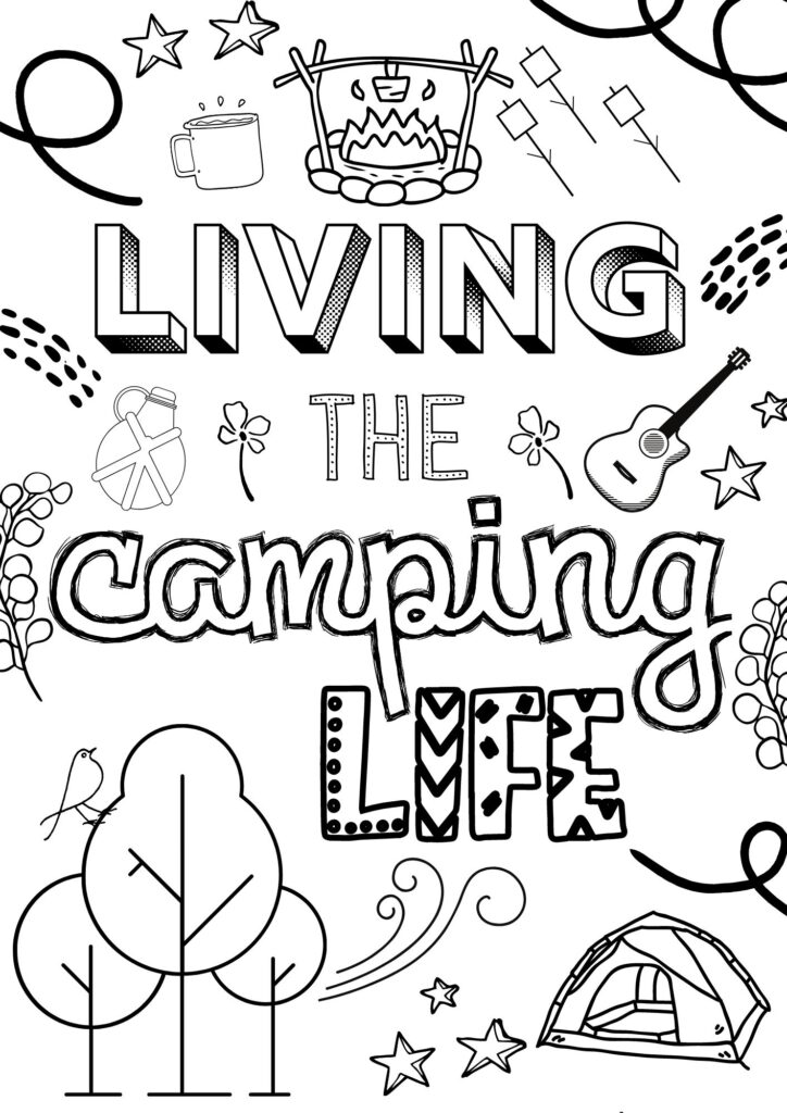 Free printable camping coloring pages for all ages