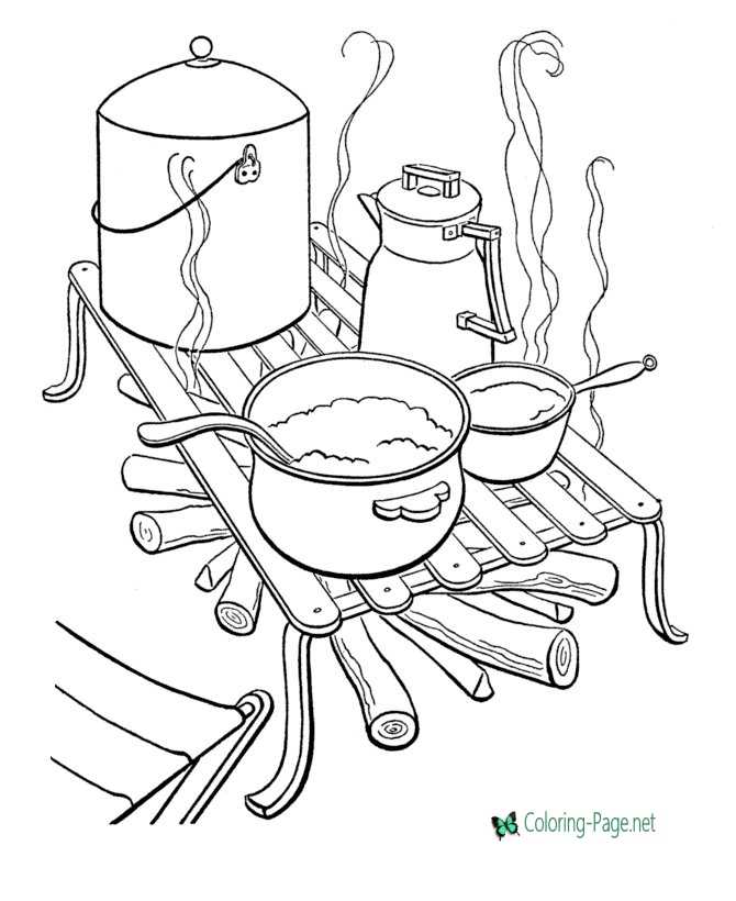 Camping coloring pages