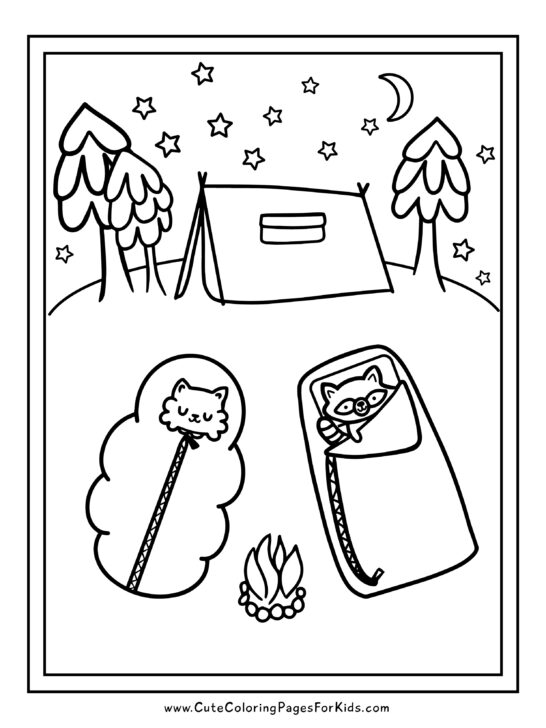 Camping coloring pages