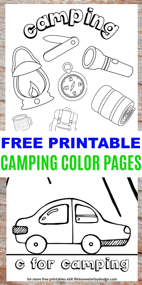 Camping color pages