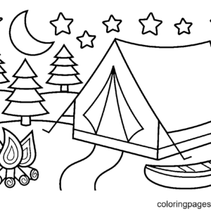 Camping coloring pages printable for free download