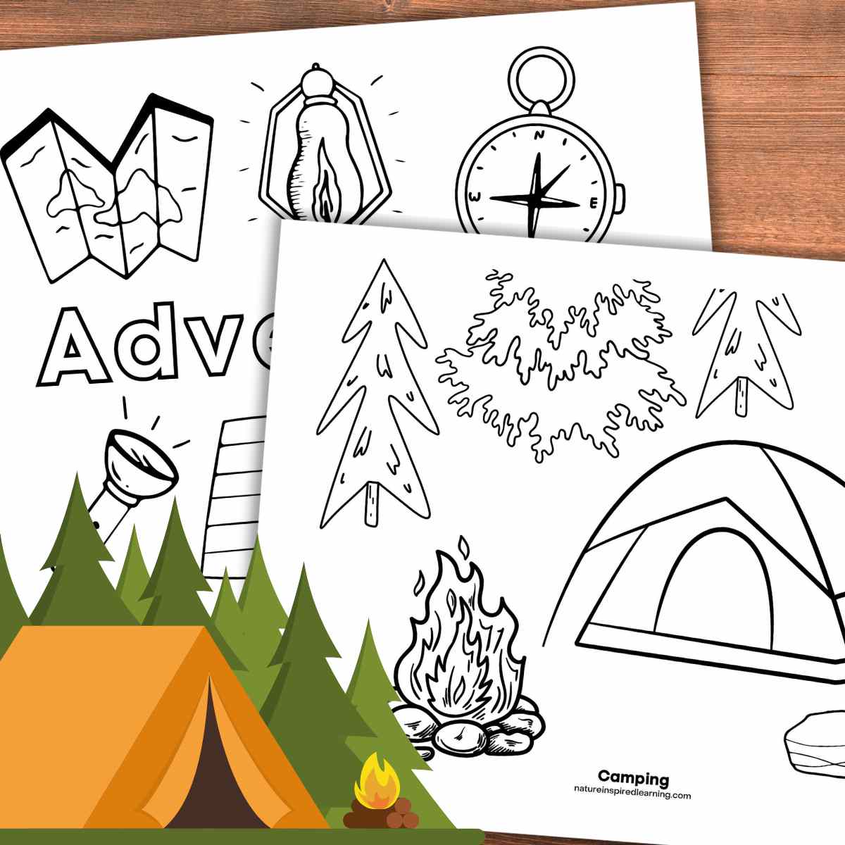 Camping coloring pages new