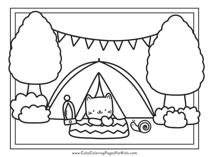 Camping coloring pages