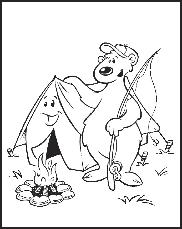 Camping coloring pages