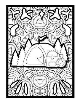 Mindfulness camping coloring pages camping printable coloring sheets