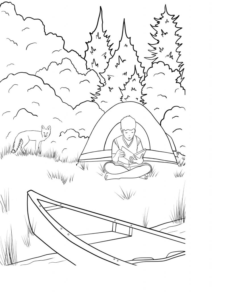 Free camping coloring pages