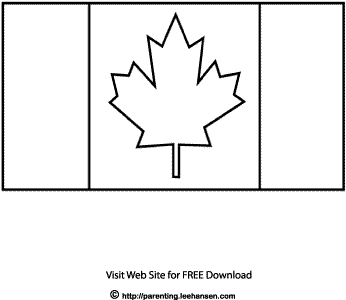 Canada maple leaf flag colouring sheet