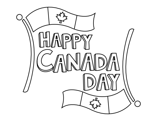 Printable canada day flag coloring page