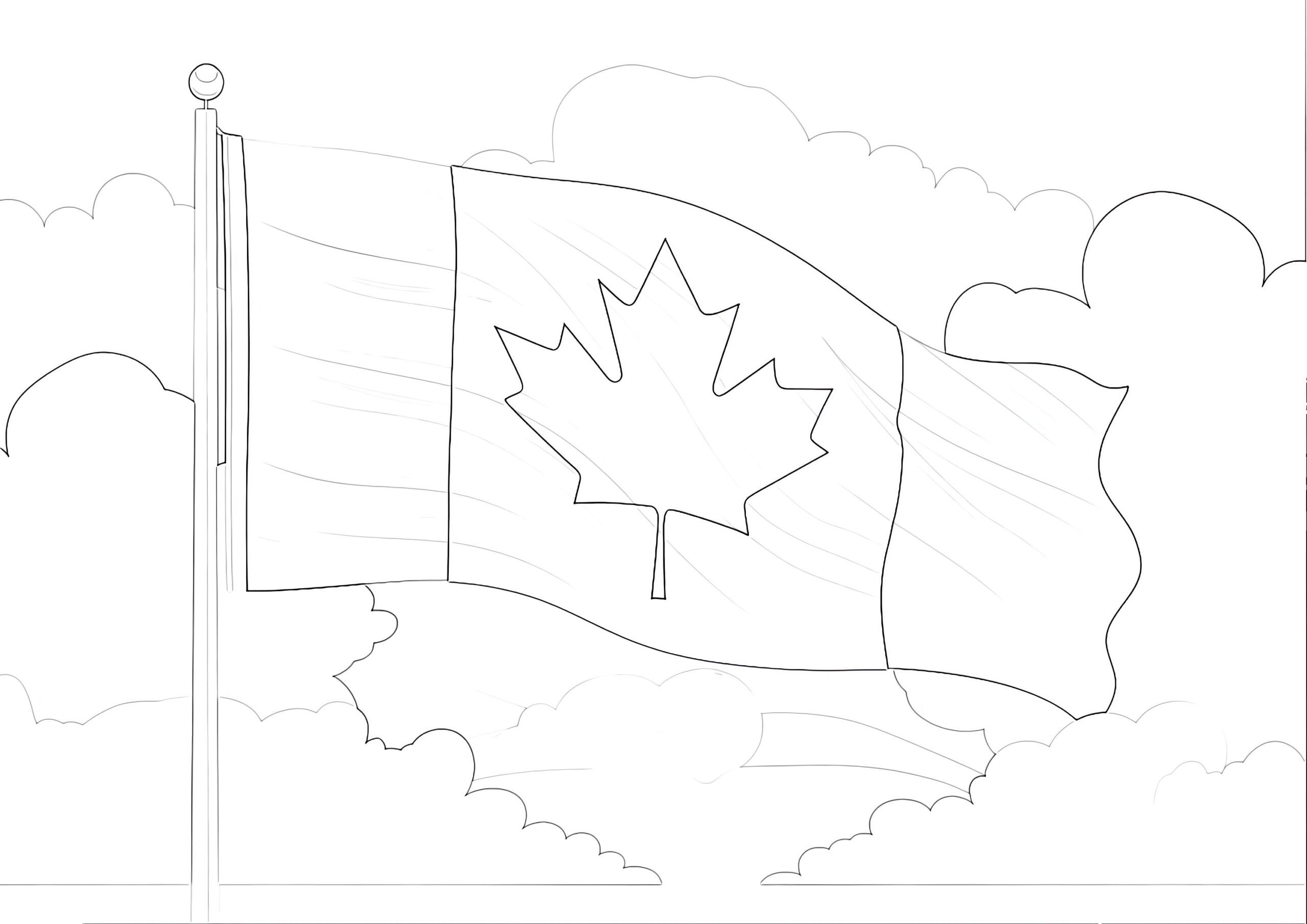 Canada flag coloring page