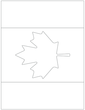 Downloadable canada maple leaf flag template and coloring page