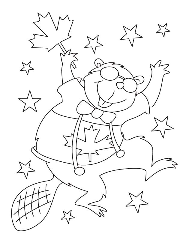 Happy beaver waving canada flag coloring pages download free happy beaver waving canada flag coloring pages for kids best coloring pages